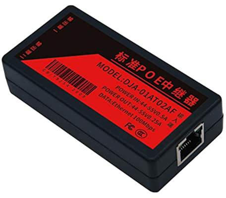 Jrifedptry Extender POE a 2 porte 100 Mbps con standard IEEE 802.3Af per NVR IP Camera AP VOICE POE Estendere 100 metri per portata POE
