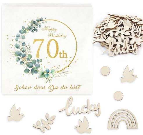 70 Tovaglioli Compleanno,32 Pezzi Compleanno Buon Compleannon con Decorazione Sparsa,Tovaglioli 3 Veli Nice That You'Re Here,Verde Eucalipto Decorazione Della Tavola,Decorazione Festa Uomo Donna