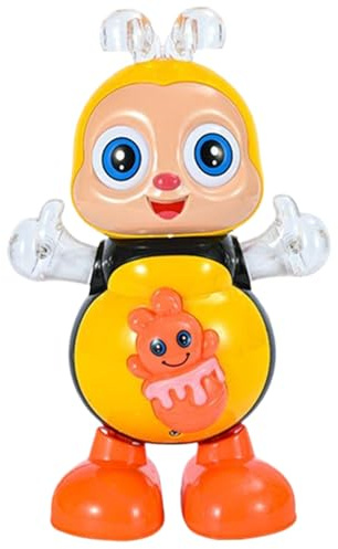 HoveeLuty Juguete Musical de Abeja Bailarina con Forma de Abeja, Juguete eléctrico de Dibujos Animados con luz y pies móviles, Juguetes sensoriales Musicales a Pilas para bebés, para niños y niñas