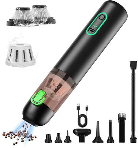 RapAir Cordless Handheld Vacuum Cleaner, 20000Pa Car Vacuum with Brushless Motor, 4-in-1 (Vacuum/Blow/Inflate/Extract), USB-C Fast Charge, 3 Suction Modes, HEPA Filter, for Car, Home, Keyboard