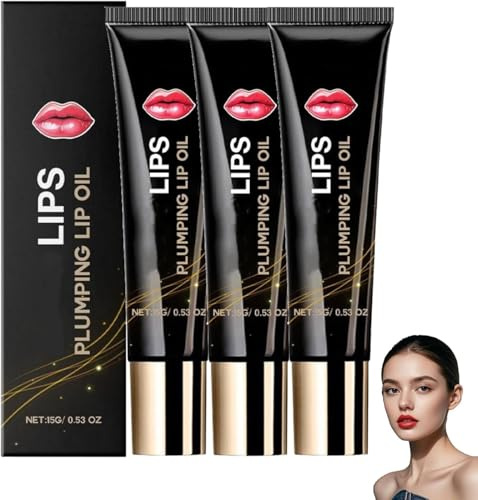 Sérum Repulpant Elycura Pour Les Lèvres, Elycura Gloss Repulpant Levres Puissant, Lip Plumpify Plumping Serum Oil, Lip Plumper, Plumpify Lip Oil, Huile à Lèvres Hydratante (3PC)