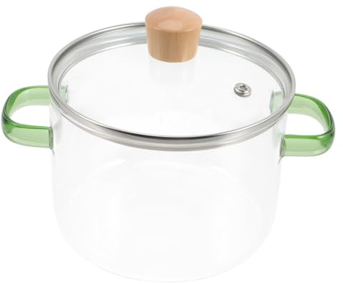 ZUNOXAZ Olla de Vidrio con Tapa y Asas Dobles para Cocción Cacerola Resistente Altas Temperaturas para Sopa Pasta y Verduras para Cocina