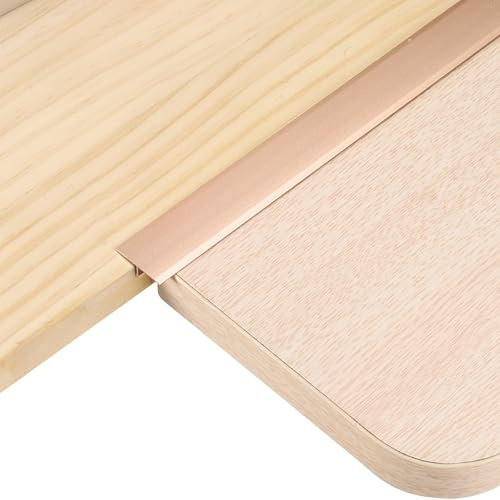 QUARKZMAN 4 Piezas Tira De Transición De Suelo T Molding De 2.9 Pies X 0.79 Para Juntas De Suelos De Laminado Vinilo O Azulejos En Color Oro Rosa De Aleación De Aluminio