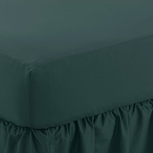 Plain Fitted Bed Sheet - 144 Thread Count Bottle Green Double