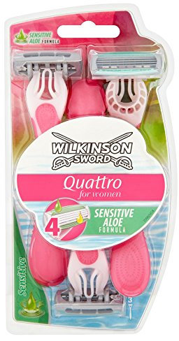 Wilkinson Sword Quattro for Women Einwegrasierer für Damen, 3er-Packung