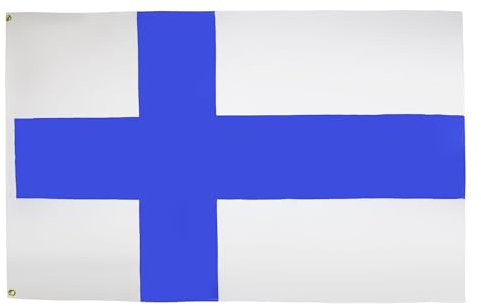 AZ FLAG - Flagge Finnland - 90x60 cm - Finnische Fahne 100% Polyester mit Messing-Ösen - 50g
