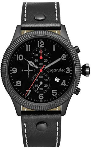 Gigandet Red Baron V Herren Armbanduhr Edelstahl Schwarz Datum G34-003