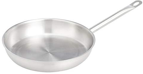 Amazon Basics Padella in acciaio inox con rivestimento in alluminio, 28 cm, Argento(In precedenza Marchio AmazonCommercial)