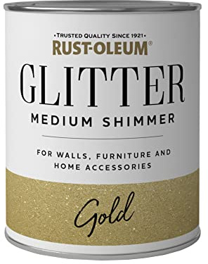 Rust-Oleum Glitter Medium Shimmer Gold 750ml, Gold Medium Shimmer (RO0280002G1)