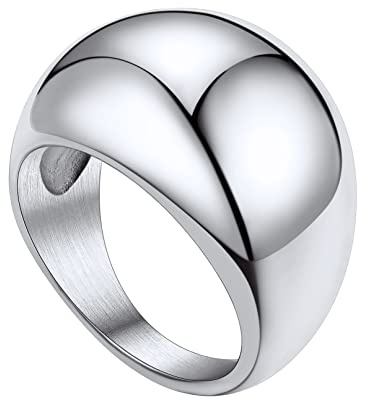 Bandmax Anillo Elegante Solido Banda Grande para Amistad, Anillo Nudillo Liso Apilable Talla 54.4