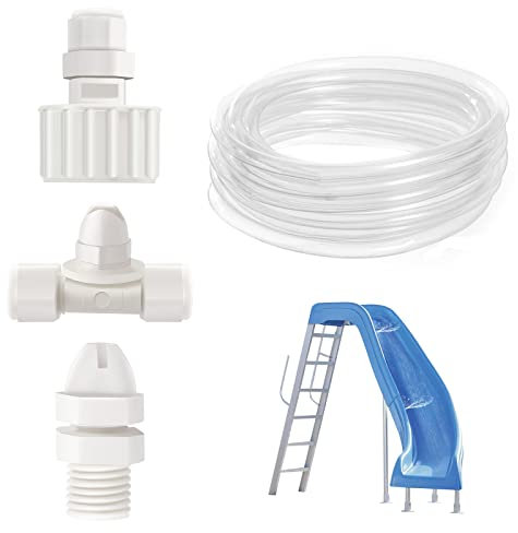 Pool Slide Water Tubing Kit, Spray Hose Kit/Parts for Inground Pool Slide, Swimming Pool Slide Water Sprayer