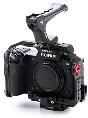 TILTA Cage pour Appareil Photo Fujifilm X-H2 X-H2S, avec Plaque de déclenchement Rapide Manfrotto, poignée supérieure compacte OTAN et Support pour Adaptateur d'objectif, kit de Base TA-T36-A-B