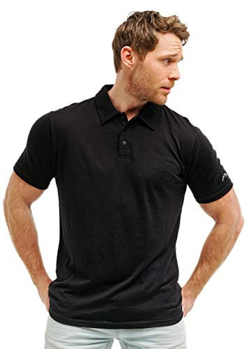 Merino.tech 100% Merino Wool Polo Shirt Men - Merino Wool T Shirt Mens | Lightweight, Breathable Casual Mens Base Layer Tops, Odor-Resistant, Moisture-Wicking for Business, Travel, Golf