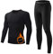 Thermounterwäsche Herren, Thermo Unterwäsche Männer Winter Warme Funktionsunterwäsche Set Atmungsaktiv Skiunterwäsche Fußball Winter Sportunterwäsche Innenfleece Lang Thermounterhemd Unterhose Suit