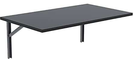 AKKE Wandklapptisch für Küche Zimmer Wohnzimmer Kinderzimmer 60 cm x 60 cm, Wandtisch klappbar, Klappbarer Wandtisch Küchentisch Kindertisch, Klapptisch Klappschreibtisch Küche Schwarz