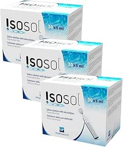 Avízor Isosol VítaResearch 30 x 5 ml - Pack mit 3 Boxen - Sterile Kochsalzlösung mit Elektrolyten für Kontaktlinsen und Augenwäsche - Konservierungsmittelfrei, angereichert mit essenziellen Mineralien
