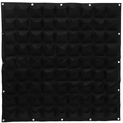 YULEESIYIP 2 colori 81 tasche pianta da giardino in feltro verticale sacchi da contenitore in coltivazione a parete fioriera (Nero)