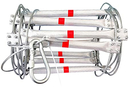 Escalera de emergencia de escape de incendios de 25 m, escalera de cuerda de aluminio, equipo de rescate y evacuación de alta altitud, equipo de seguridad contra incendios duradero para uso doméstico
