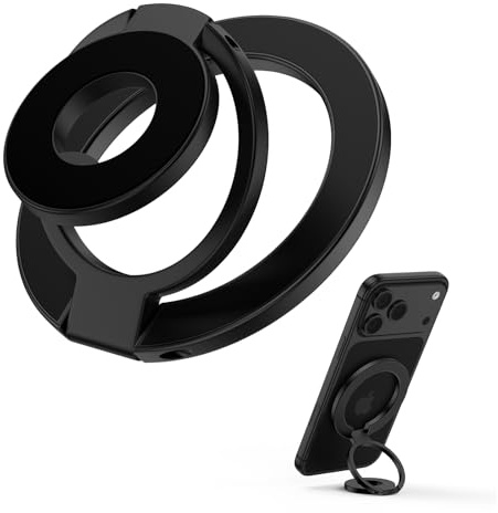 Magnetic Phone Ring Holder for MagSafe Ring Stand for iPhone 17 Pro Max 16 Plus 15 14 13 12, Two-Sided Magnetic Kickstand MagSafe Phone Grip for Samsung Galaxy S26 S25 S24 S23 S22 A16 A17 A56 A55 A36