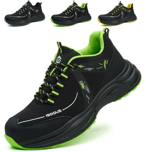 Zapatos de Seguridad Hombre Mujer Zapatillas de Seguridad Verde EU 42