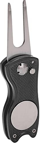 ANKROYU Herramienta de división de Golf de Acero Inoxidable Tenedor Verde de Golf de Metal Plegable con Marcador de Bola magnético Diseño ergonómico para golfistas Aleación de (Negra)