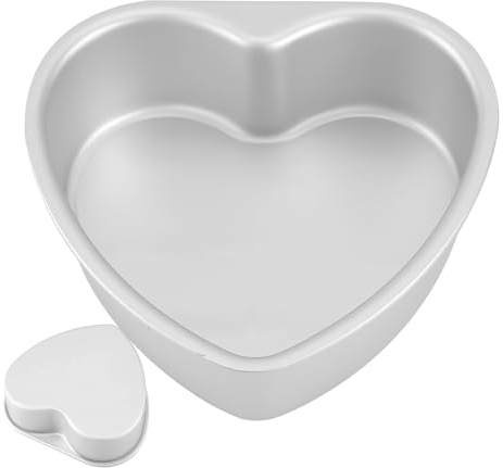 Genérico Molde Corazón Desmontable Antiadherente De Aluminio - 10 Pulgadas – Para Tartas, Postres, Muffins, Hornear En San Valentín, Bodas, Cumpleaños, Aniversarios Y Fiestas