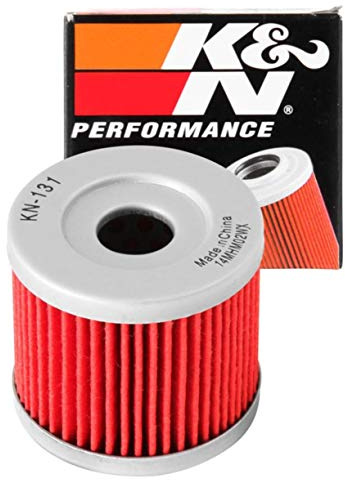 K&N Powersports Ölfilter - Kartusche 44x40mm kompatibel mit Suzuki, Hyosung (KN-131) Rot