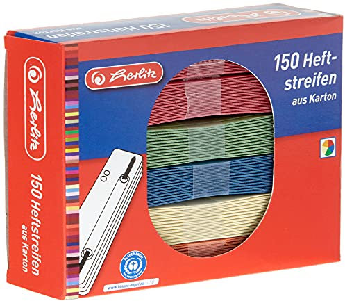 Herlitz 8767709 Heftstreifen Recycling 150er Packung (Farben sortiert) (Single)
