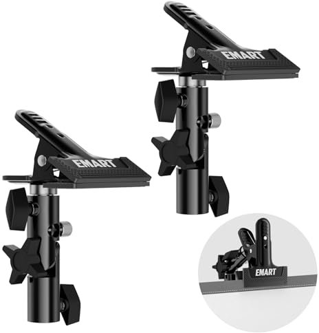 EMART 2 Pack Klemme Reflektor Klemmhalter Federzwinge Metall Federklemme mit 5/8 Schraube für Fotostudios Regenschirm Blitz Hintergründe