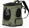 Petsfit Hunderucksack & Katzenrucksack für große Katzen bis 5kg - Leichter Katzen Rucksack mit Netzfenster, Brustgurt & Polster - Atmungsaktiver Rucksack für kleine Hunde, Grün