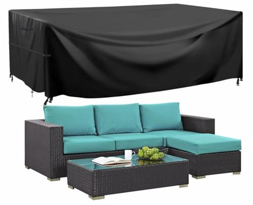 GARPROVM Abdeckung für Gartenmöbel Wasserdicht, 200x165x80cm Gartenmöbel Abdeckplane Staubdicht Oxford Gewebe, Outdoor Sofa Tisch Möbelsets Abdeckhaube Schutzhülle für Balkonmöbel