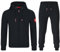 MOOSELINE Herren Jogginganzug Trainingsanzug Sportanzug (M, Schwarz)
