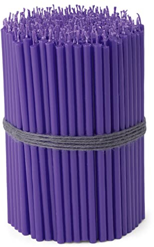 NKlaus – 250 x stavljus lila droppfri sot tunn L 16 cm ritualljus paraffin 36113