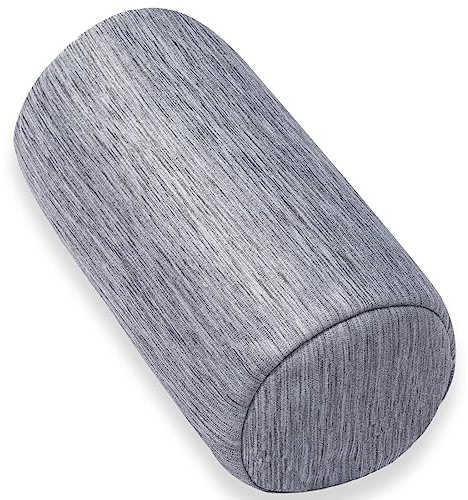 1 MIDDLE ONE Round Cylinder Bolster Pillow with Removable Cooling Cover, Tube Roll Cervical Pillow for Head, Neck, Back and Legs Support, 13x 6, Grey