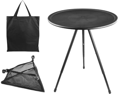 Tavolo Klapper all'aperto | semplice tavolo da campeggio fordable – scrivania rotonda pieghevole con altezza regolabile per cucinare barbecue, picnic – campeggio fuori viaggio in spiaggia