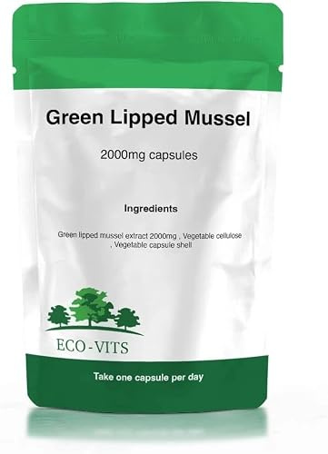 Green Lipped Mussel 2000mg Capsules, High Strength, 240 Capsules, Suitable for Vegetarians, by ECO-VITS