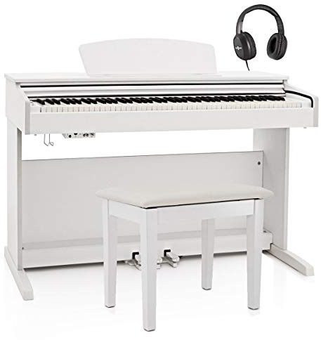 DP-10X Digitalpiano von Gear4music Weiß im Paket mit Klavierbank