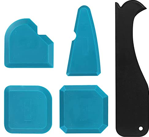 Kit Joint Silicone, XCOZU 5 Pièces Lisseur de Joint Silicone Spatule Joint Outil de Calfeutrage, Lisseurs de Joints Finition Joint Silicone Mastic pour Coulis d'Étanchéité Cuisine Salle de Bain