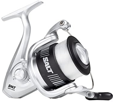 Shakespeare SALT Spinnrolle - Angelrolle für Salzwasser mit Schnur vorgespult - Makrele, Barsch, Seelachs, Wittling, Kabeljau, 7000, Blue
