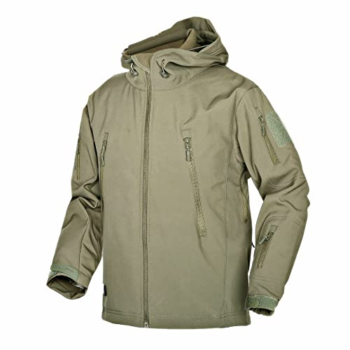 Hombres Softshell Chaquetas Tácticos Impermeable Cálidos Militar Abrigos Camping Al Aire Libre Caminar Camuflaje Hoodie