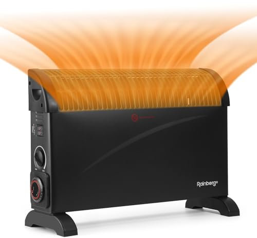 Rainberg 2000W Convector Radiator Heater with 24hr Timer, Electric Heater, Radiator, Heaters for Home/Office, Energy Efficient & Silent Heater. (Black)