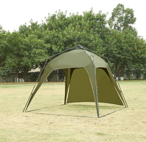 pro.tec Tonnelle de Jardin avec Guirlande Lumineuse LED Tente de Réception Pavillon pour Camping Festival avec Sac de Transport Panneau Solaire 250 x 250 x 190 cm Vert