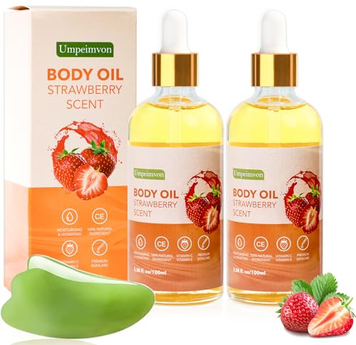 Umpeimvon 2 Pack 3.38 fl.oz Strawberry Body Oil after Shower