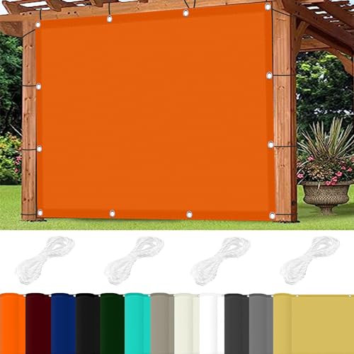 Sonnensegel Quadrat Wasserdicht 3 x 9 m 98% UV Schutz Sonnensegel Terrassenüberdachung mit Ösen Und Kordel,Ohne Bohren für Garten Balkon Terrasse Camping, Orange