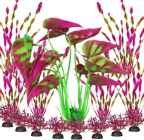 BEGONDIS Aquatic Delight: 15-Piece Artificial Aquarium Plants - Vibrant, Durable & Easy to Maintain Decor for All Tank Types (15)