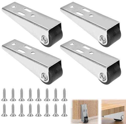 Möbelrollen Klein 4 PCS Kleine Rollen für Möbel Bockrollen Kleines Fix Mini Rollen für Möbel Seitlich Montierte Rollen Leise Lenkrollen,mit 16 Schrauben für Transportbretter Schreibtische Schränke us