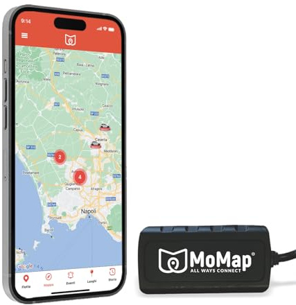 MoMap Start 4G – GPS-spårare för bil och motorcykel | Automatisk startlås efter 30 sekunder | Övervakning av batteristatus | 100 % italiensk app och 100 % italiensk kundsupport