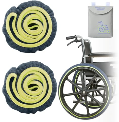 Ehucon Wheelchair Tire Covers for Wheel to Protect Floors Carpets,Wheelchair Accessories Tyre Covers for Wheelchair-2Pcs (Blue, 24 in)