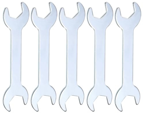 QUARKZMAN 5pcs Llave Doble Boca Delgada 14mm x 15mm Métrica Super Delgada Llave Plana Pequeña Llave De Boca Abierta Galvanizada Para Reparación Automotriz Ensamblaje De Muebles