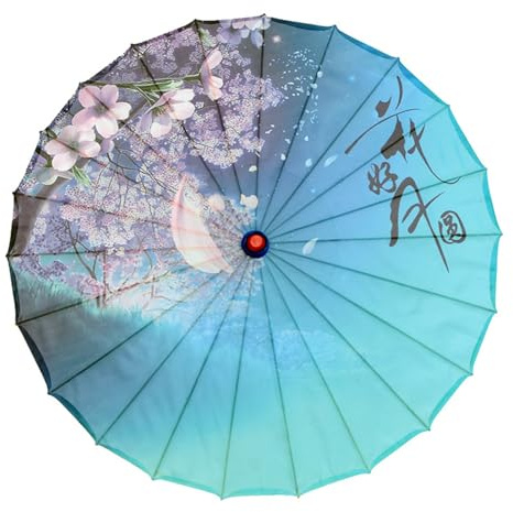 HXNH Parapluie vintage en soie de bambou pour femme, cadeau et accessoires de costume, parasols de danse en soie pour un usage quotidien Parapluie en bambou